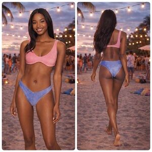 Zimmermann Pink and Blue Bikini Set